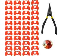 50PCS Chicken Beak Clips Pliers for Chickens Poultry Blinders Chicken Peepers Chicken Spectacles Chicken Goggles Anti-Pecking Chicken Beak Clippers