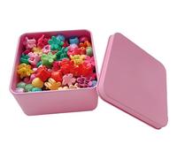 50pcs Children'S Mini Hair Clips, Girls' Hair Clips, Colorful Floral And Animal Designs, Plastic Hair Accessories With Storage Boxes, Colorful Patterns