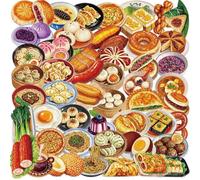 50PCS Chinese Food Stickers for Mobile Phone Guitar Skateboard Laptop Luggage Computer Cup Water Bottles Refrigerator Foodie Party,Cute Dumplings Noodles Buns Waterproof Decals for Adult Teen Kids