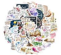 50PCS Christian Bible Verse Stickers, Inspirational Jesus Phrase Decals for Water Bottles Laptops Scrapbooks Phone Cases Uplifting Vinyl Stickers for Teens Girls Boys Faith Gifts Journals