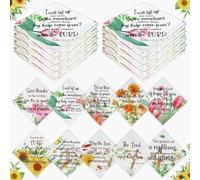 50Pcs Christian Handkerchiefs for Women Vintage Floral Cotton Ladies Hankies Gifts Bulk Inspirational Religious Bible Verse Handkerchiefs for Mother's Day Friends Wedding Church Party Favors, Colorful
