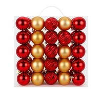 50pcs Christmas Baubles, 6cm Shatterproof Christmas Tree Balls Ornaments, Xmas Hanging Decorations for Holiday Tree & Home Décor (RED & GOLD)