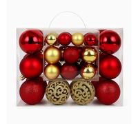 50pcs Christmas Baubles, 6cm Shatterproof Christmas Tree Balls Ornaments, Xmas Hanging Decorations for Holiday Tree & Home Décor (RED & GOLD-VARIETY PACK)