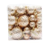 50Pcs Christmas Baubles Tree Hanging Ornaments Christmas Tree Decorations Shatterproof Baubles Decorative Balls Ornaments Hanging Balls For Xmas Holiday Wedding Party (brown)