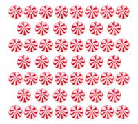 50Pcs Christmas Candy Buttons Decorations, Round Sewing 4 Holes Winter Buttons for Crafts, Clothes, Xmas Decors, Home Party DIY Craft Supplies