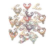 50pcs Christmas Elk Wooden Buttons DIY Sewing Fasteners for Clothes