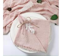 50pcs Christmas Green Gauze Cotton Napkin Reusable Tea Towel Wedding Party Table Decor Retro Burrs napkins 17 x17 inches