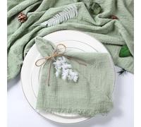 50pcs Christmas Green Gauze Cotton Napkin Reusable Tea Towel Wedding Party Table Decor Retro Burrs napkins 17 x17 inches
