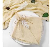 50pcs Christmas Green Gauze Cotton Napkin Reusable Tea Towel Wedding Party Table Decor Retro Burrs napkins 17 x17 inches
