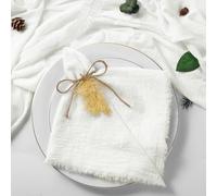 50pcs Christmas Green Gauze Cotton Napkin Reusable Tea Towel Wedding Party Table Decor Retro Burrs napkins 17 x17 inches