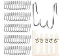 50Pcs Christmas Light Hooks, Christmas Lights Gutter Hooks Double Hook Gutter Light Clips Hanging Outdoor Lights, Xmas Light Gutter Clips Hooks for Outdoor String Lights Home Farmhouse Supplies