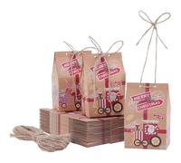 50PCS Christmas Party Gift Boxes, Xmas Kraft Paper Candy Boxes, Xmas Party Favour Bags, Novelty Gift Packaging Decor for Kids Girls Boys Christmas Decorations Advent Calendar DIY