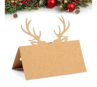 50Pcs Christmas Place Cards - Antler & Kraft Xmas Table Cards for Wedding Party Decoration