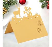 50Pcs Christmas Place Cards - Snowman & Gold Xmas Table Cards for Wedding Party Decoration