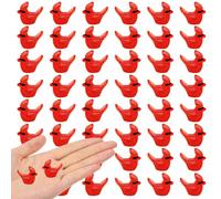 50Pcs Christmas Resin Solid Color Cardinal, Miniature Christmas Decorations Supplies Cardinal, Xmas Ornaments Gifts Suitable for Holiday Crafts or Dessert Decor Red Bird Figurines