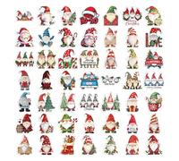 50pcs Christmas Stickers - Selfadhesive, Scrapbook Sticker, Kids Christma's Decorations Labels Party Bag Filler | Waterproof Christma Gnomes for Crafts Presents Kids Card Envelopes