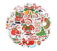 50PCS Christmas Stickers, Vinyl Waterproof Holographic Shiny Merry Christmas Stickers for Xmas Decorations Crafts Gift Wrap and Xmas Party Decor F6-SDKTTZ