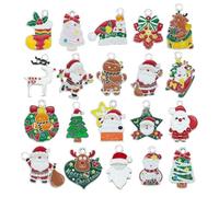 50pcs Christmas - Themed Charm Pendants Set, Enamel Metal DIY Jewelry Accessories for Earrings Bracelets Keychains DIY Handmade Jewellery, Size：10-30mm, Suitable for Children Girls (20 PCS)