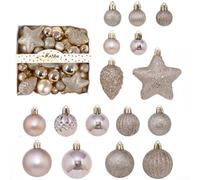 50PCS Christmas Tree Ornaments Plastic Assorted Decorations Red