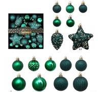 50PCS Christmas Tree Ornaments Plastic Assorted Decorations Red