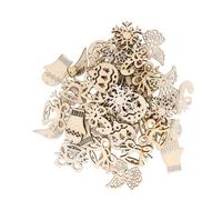 50pcs Christmas Tree Snowflake Pendant Xmas Cutouts Pendant Yule Decor Decor Unfinished Wooden Crafts Decoration Wood Ornaments DIY Craft Bamboo Hollow Out