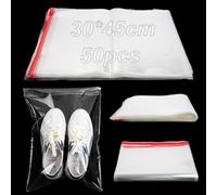 50pcs Clear Cellophane Bags Small Sealable Plastic Bag Self-Adhesive Transparent Cellophane Bags 30 x 45 cm OPP Flat Bag for Biscuits Sweets Chocolate Jewellery Earrings