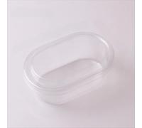 50pcs Clear Oval Dessert Container With Lid for Salad, Mousse Cake, Individually Packaged Cake Packing Box(500ml)