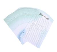50pcs Client Profile Information Record Cards Paper with Hole Design
