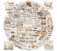 50pcs Coffee English Inspirational Graffiti Aesthetic Sticker Vinyl Waterproof Decal Electric Car Luggage Laptop Water Bottle Scrapbook Sticker for Adults Girls Teenagers