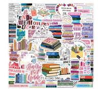 50Pcs Colleen Hoover Stickers Laptop Car Scrapbook Phone Skateboard Suitcase Luggage Bike Colleen Hoover Stickers Vinyl Waterproof Aesthetic Personalised Stickers for Teens Boys Girls Adults