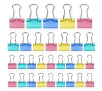 50pcs Colored Binder Clips, Upgrade Your Organization with 3 Sizes Metal Foldback Clips, Colorful Bulldog Clips, Colored Metal Binder Clips, Stationery Clamps for School & Office (15mm/19mm/25mm)