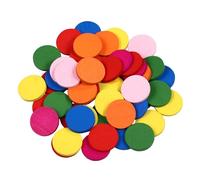50pcs Colored Counting Bingo Chips Wood Piece Math Game Teaching Plastic Counters for Kids Bingo Chips Educational Learning Math or Game Tokens (Mixed Color)