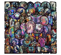 50pcs Colored Glass Style Stickers, Cute Animals Vinyl Waterproof Decals for Laptop Water Bottle Scrapbook Cars Guitar Skateboard, Teens and Adults
