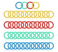 50Pcs Colored Loose Leaf Binder Rings,Ymapinc 10 Colors Plastic Binder Rings, Book Ring for Index Cards, Flashcards, Binding Ring for Crafts