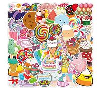 50Pcs Colorful Candies Skateboard Stickers for Laptop Car Bike Helmet Phone Guitar Cute Stickers Vinyl Stickers Waterproof Aesthetic Sticker Pack Decals for Adults Teens Kids