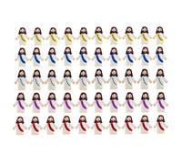 50PCS Colorful Mini Jesus Figures,Religious Decor, Easter Jesus Love You Mini Rubber Toys for Car, Party, Room, Desk & Bookshelf, Ideal Christian Gifts for Travel and Collection (6 color)