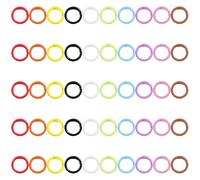 50PCS Colorful Spring O Rings, 24mm Metal Round Carabiner Trigger Spring Snap Clip Keychain Rings DIY Accessories for Buckle, Handbag, Purse