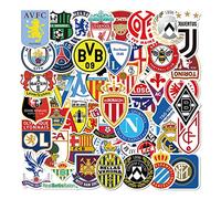 50Pcs Cool Soccer Club Stickers,Football Team Logo Stickers,World Cup Football Match Stickers, Waterproof Vinyl Graffiti Brand Decals for Laptop Computer Skateboard Bottles Helmet Phone Luggage,etc.