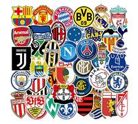 50Pcs Cool Soccer Club Stickers, World Cup Football Match Stickers, Graffiti Colorful Waterproof Vinyl Decals for Laptop Skateboard Water Bottle, Teens and Adults