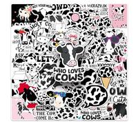 50Pcs Cow Print Stickers Farm Animal Vinyl Decals for Laptops Skateboards Luggage Helmets Bikes and Phones Lovers Fans and Country Style Enthusiasts