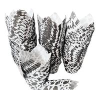 50PCS Cow Tulip Cupcake Liners Cake Wrappers Cow Print Baking Cups Muffin Farm Cupcake Cups for Birthday Party Farm Western Party Decorations