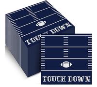 50Pcs Cowboys Football Party Decoration Napkins American Football Team Disposable Paper Napkins Touch Down Lunch Napkins Supplies Blue & Silver Boy Sports Team Football Fans Theme Party Favors