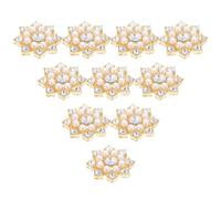 50pcs Crystal Pearl Snowflake Alloy DIY Hair Clip Accessories Golden