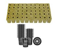 50PCS Cubes Grow Starter with Net Pots, Rock Wool for Soilless Cultivation, Plants Starting/Cuttings/Propagation