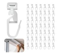 50Pcs Curtain Hooks Plastic for Caravan, 34mm White Shower Curtain Hooks Universal Replacement Curtain Gliders Smooth PVC Pulley for Bathroom Swift Motorhome Window Door