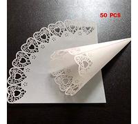50pcs Cut Love Heart Lace Laying Candy Wedding Party Confetti Cones Easter Gnomes Decoration Standing Faceless Decorations Humanoid Furnishings Fairy Garden Green