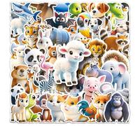 50PCS Cute 3D Animal Stickers for Adults Kids Teens,Kawaii Waterproof Decals for Water Bottles Computer Laptop Luggage Skateboard Guitar Phone Scrapbook Bike Car Helmet Refrigerator