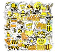 50Pcs Cute Bee Stickers, Bee Stickers, Funny Bumblebee Stickers for Adults, Funny Bees Animal Stickers, Honey BeeSticker, Self Adhesive Waterproof Bee Transfer Sticker for Water Bottle,Scrapbooking