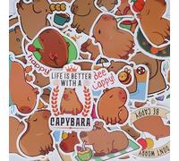 50pcs Cute Capybara Stickers - Waterproof Cartoon Animal Stickers for Water Bottles, Suitcase, Laptop, Diary, Book, Skateboard