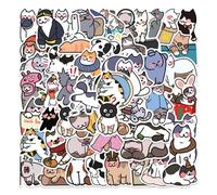 50pcs Cute Cat Stickers，Cartoon Kawaii Cat Stickers DIY Scrapbooking Aesthetic Water Cup Guitar Computer Luggage Decoration Sticker